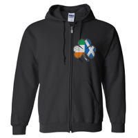 Scotch Irish Shamrock Scottish St Patricks Day Full Zip Hoodie