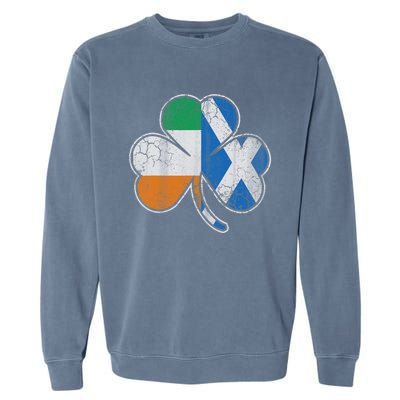 Scotch Irish Shamrock Scottish St Patricks Day Garment-Dyed Sweatshirt