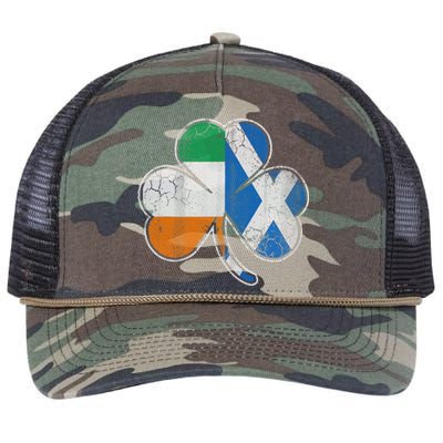 Scotch Irish Shamrock Scottish St Patricks Day Retro Rope Trucker Hat Cap