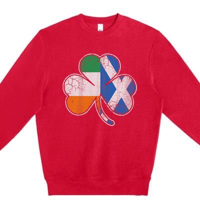 Scotch Irish Shamrock Scottish St Patricks Day Premium Crewneck Sweatshirt