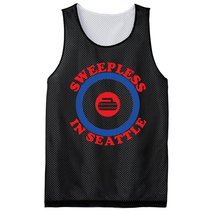 Sweepless In Seattle Curling Cute Gift Mesh Reversible Basketball Jersey Tank