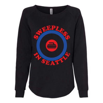 Sweepless In Seattle Curling Cute Gift Womens California Wash Sweatshirt