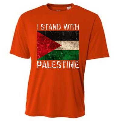 Support I Stand With Palestine Free Palestine Flag Arabic Cooling Performance Crew T-Shirt