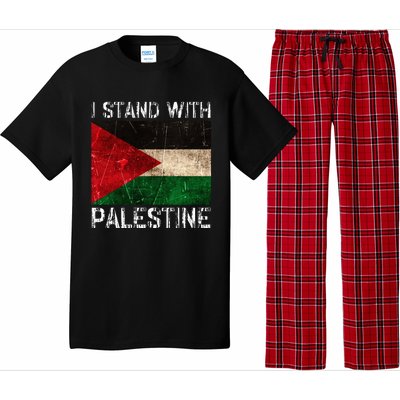 Support I Stand With Palestine Free Palestine Flag Arabic Pajama Set