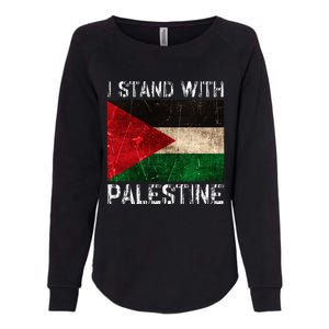 Support I Stand With Palestine Free Palestine Flag Arabic Womens California Wash Sweatshirt