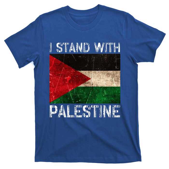 Support I Stand With Palestine Free Palestine Flag Arabic T-Shirt