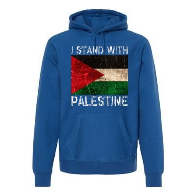 Support I Stand With Palestine Free Palestine Flag Arabic Premium Hoodie