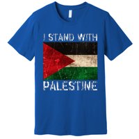 Support I Stand With Palestine Free Palestine Flag Arabic Premium T-Shirt