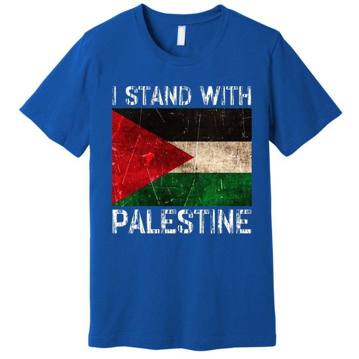 Support I Stand With Palestine Free Palestine Flag Arabic Premium T-Shirt