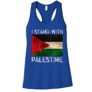 Support I Stand With Palestine Free Palestine Flag Arabic Women's Racerback Tank