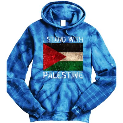 Support I Stand With Palestine Free Palestine Flag Arabic Tie Dye Hoodie