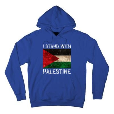 Support I Stand With Palestine Free Palestine Flag Arabic Tall Hoodie