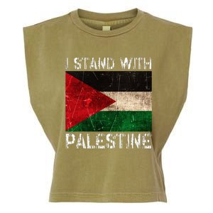 Support I Stand With Palestine Free Palestine Flag Arabic Garment-Dyed Women's Muscle Tee