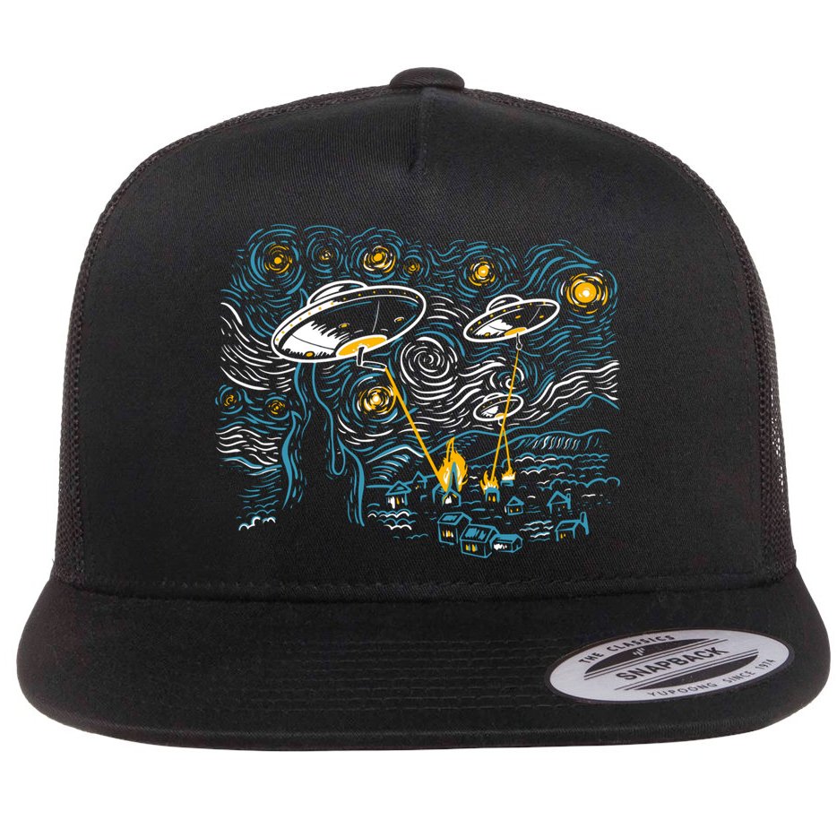 Starry Invasion Flat Bill Trucker Hat