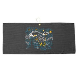 Starry Invasion Large Microfiber Waffle Golf Towel