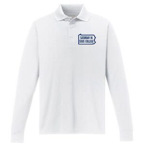 Saturday In State College Pa Is For Football Performance Long Sleeve Polo