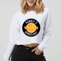Sorry I Spaced Out Saturn Cropped Pullover Crew