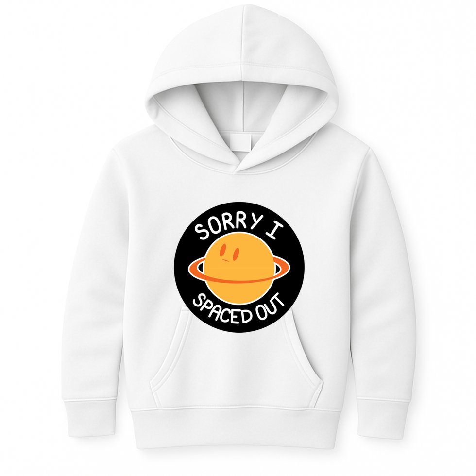 Sorry I Spaced Out Saturn Kids Hoodie