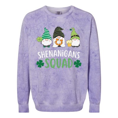  saint irish Shenanigans Squad St Patricks Day Gnomes  Colorblast Crewneck Sweatshirt