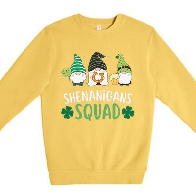  saint irish Shenanigans Squad St Patricks Day Gnomes  Premium Crewneck Sweatshirt