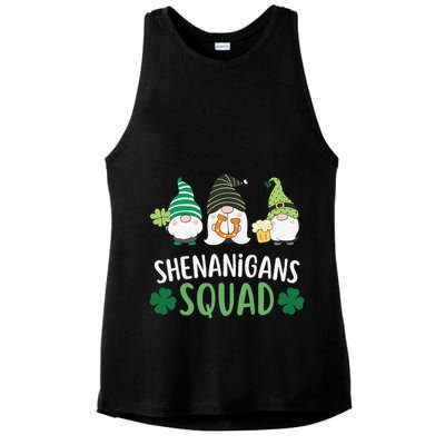  saint irish Shenanigans Squad St Patricks Day Gnomes  Ladies PosiCharge Tri-Blend Wicking Tank