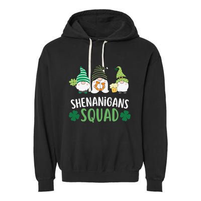  saint irish Shenanigans Squad St Patricks Day Gnomes  Garment-Dyed Fleece Hoodie