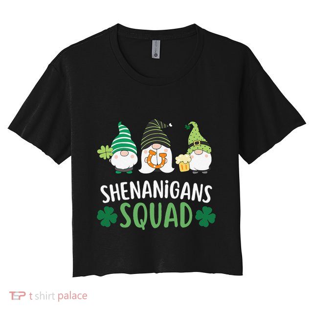  saint irish Shenanigans Squad St Patricks Day Gnomes  Crop Top