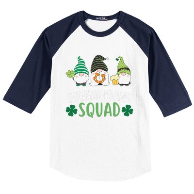  saint irish Shenanigans Squad St Patricks Day Gnomes  Baseball Sleeve Shirt