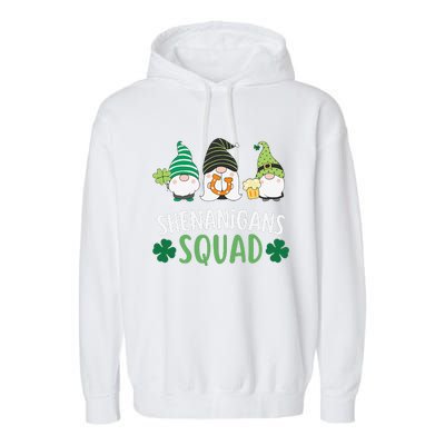  saint irish Shenanigans Squad St Patricks Day Gnomes  Garment-Dyed Fleece Hoodie