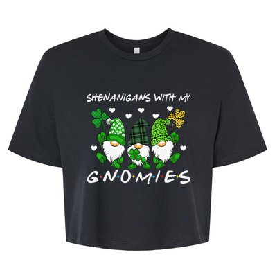 saint irish Shenanigans Squad St Patricks Day Gnomes  Bella+Canvas Jersey Crop Tee