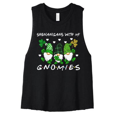 saint irish Shenanigans Squad St Patricks Day Gnomes  Women's Racerback Cropped Tank