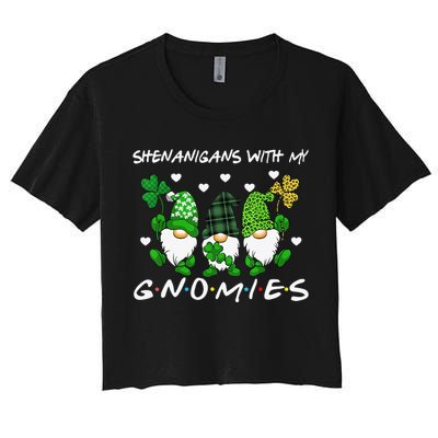 saint irish Shenanigans Squad St Patricks Day Gnomes  Women's Crop Top Tee