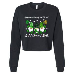 saint irish Shenanigans Squad St Patricks Day Gnomes  Cropped Pullover Crew