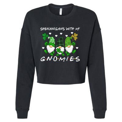 saint irish Shenanigans Squad St Patricks Day Gnomes  Cropped Pullover Crew