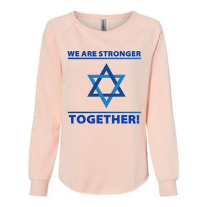 Support Israel Stronger Together Jewish David Star Womens California Wash Sweatshirt