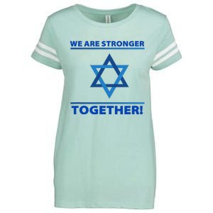 Support Israel Stronger Together Jewish David Star Enza Ladies Jersey Football T-Shirt