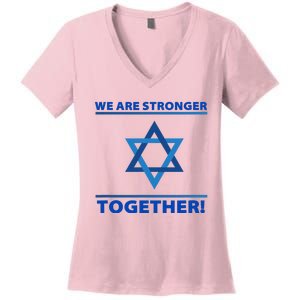 Support Israel Stronger Together Jewish David Star Women's V-Neck T-Shirt