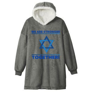 Support Israel Stronger Together Jewish David Star Hooded Wearable Blanket