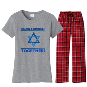 Support Israel Stronger Together Jewish David Star Women's Flannel Pajama Set