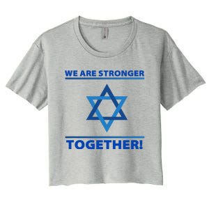 Support Israel Stronger Together Jewish David Star Women's Crop Top Tee