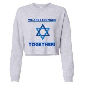 Support Israel Stronger Together Jewish David Star Cropped Pullover Crew