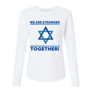 Support Israel Stronger Together Jewish David Star Womens Cotton Relaxed Long Sleeve T-Shirt