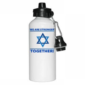 Support Israel Stronger Together Jewish David Star Aluminum Water Bottle