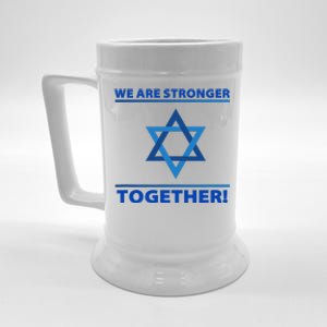 Support Israel Stronger Together Jewish David Star Beer Stein