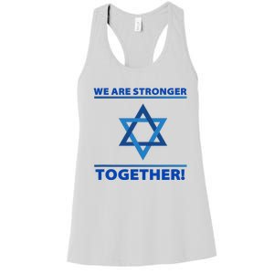 Support Israel Stronger Together Jewish David Star Women's Racerback Tank