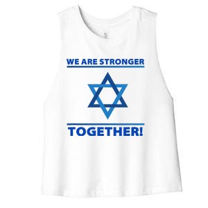 Support Israel Stronger Together Jewish David Star Women's Racerback Cropped Tank