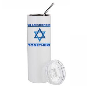 Support Israel Stronger Together Jewish David Star Stainless Steel Tumbler