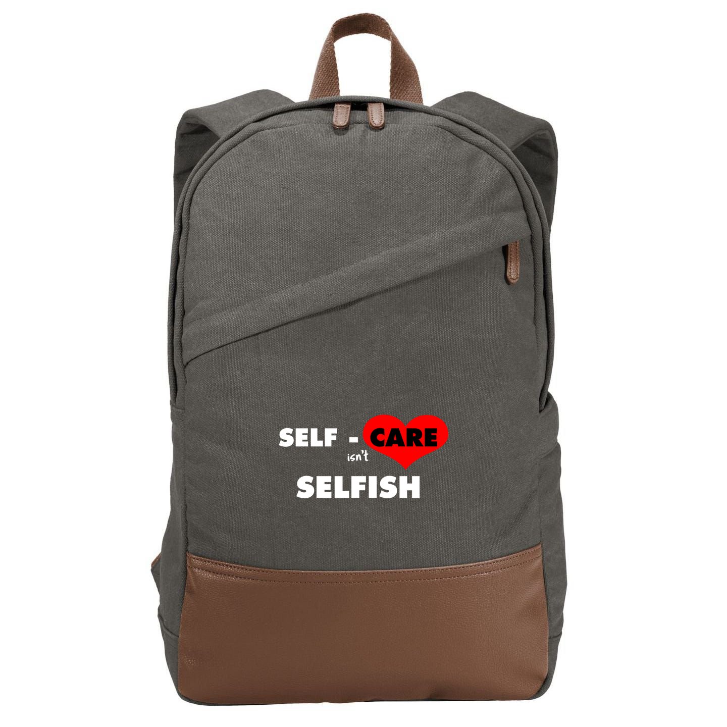 Selfcare IsnT Selfish Body Wellness Tal Health Retro Gift Cotton Canvas Backpack