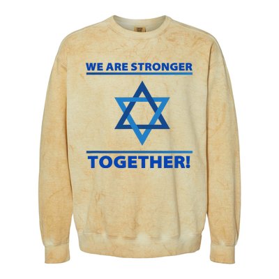 Support Israel Stronger Together Jewish David Star Colorblast Crewneck Sweatshirt