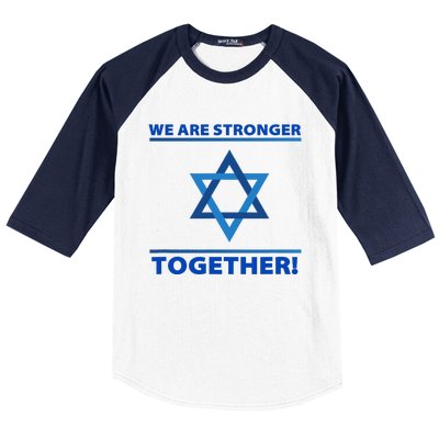 Support Israel Stronger Together Jewish David Star Baseball Sleeve Shirt